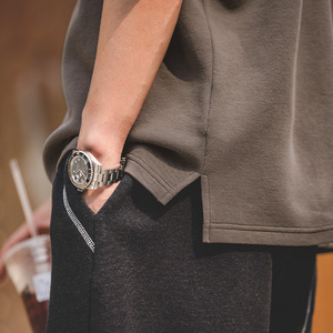 Qualité supérieure 100% coton hommes T-Shirt surdimensionné Boxy Hip Hop Style rétro Logo personnalisé tricoté Air coton Premium pour - Product Image 4