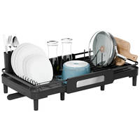 WIREKING Égouttoir à vaisselle détachable et extensible grande capacité, organisateur de cuisine avec conception pliable et drainage