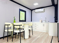 Maison conteneur modulaire préfabriquée pliable et extensible de 40 pieds, avec 2 chambres, salon, salle de bain et cuisine, idéale pour appartement, hôtel ou villa