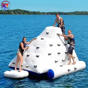Cheap prices water floating rock toys games climbing wall slide inflatable iceberg