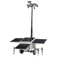 Xiuben Solar Mobiler Beleuchtungsturm 500W LED Anhänger-Lichtturm mit 1400W Solarmodulen MPPT-Controller Elektrischer Teleskopmast