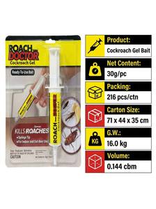 Cebo en Gel Profesional para Cucarachas, 30g, en Jeringa, Listo para Usar, Mata Cucarachas en Interiores y Exteriores, Destrucción de Nidos, Precio de Fábrica al por Mayor - Product Image 2