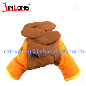 Para <span class=keywords><strong>Winter</strong></span> Terry Brush Guantes Recubiertos de látex de espuma de trabajo de invierno 300 # guantes de nailon - Product Image 2