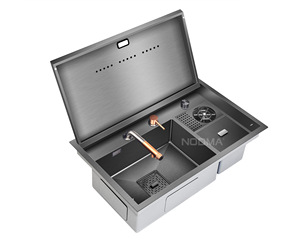 <span class=keywords><strong>2025</strong></span> <span class=keywords><strong>New</strong></span> Arrival Hidden Bồn Rửa Nhà Bếp 304 thép không gỉ handmade bồn rửa nhà bếp với cup máy giặt Bát duy nhất cho thanh - Product Image 2