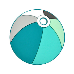 Anneau de dentition en silicone en forme de ballon de plage pour bébés, matériau de qualité alimentaire, de 0 à 24 mois, jouet unisexe en forme de ballon - Product Image 2