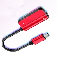 Rouge USB Type C à 3.5 adaptateur d'écouteur femelle à 4 broches pour charger le jeu et les appels