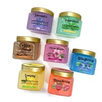 Marque privée Vente en gros organique Gommage de corps corporel fouetté Visage Sel de mer Vegan Sucre Curcuma Café Gommage visage et corps