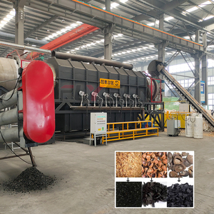 Machine de production de biochar écologique sans fumée, four de carbonisation continu rotatif pour débris de bambou - Product Image 1