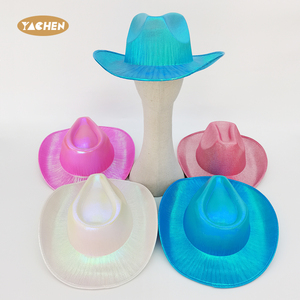Yachen Đảng Mới Lạ Neon Long Lanh Disco Cowgirl <span class=keywords><strong>Hat</strong></span> Kim Loại Không Gian Cao Bồi Đảng <span class=keywords><strong>Hat</strong></span> Cho Trang Phục Ăn Mặc Phụ Kiện Bên - Product Image 1