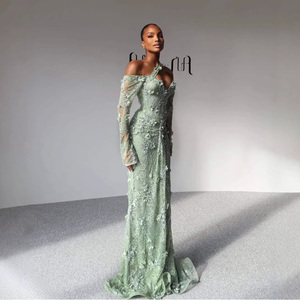 <span class=keywords><strong>Vestido</strong></span> <span class=keywords><strong>de</strong></span> <span class=keywords><strong>Noche</strong></span> Serene Hill LA73384 Verde Salvia con Encaje Floral 3D, Estilo Sirena, Elegante <span class=keywords><strong>para</strong></span> Bodas y Fiestas 2026 - Product Image 3