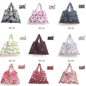 Eco Reusable Polyester <strong>Tote</strong> Foldable Shoulder Closure Medium Size Cartoon Floral <strong>Fruit</strong> Vegetable Grocery Shopping Bags - Product Image 3
