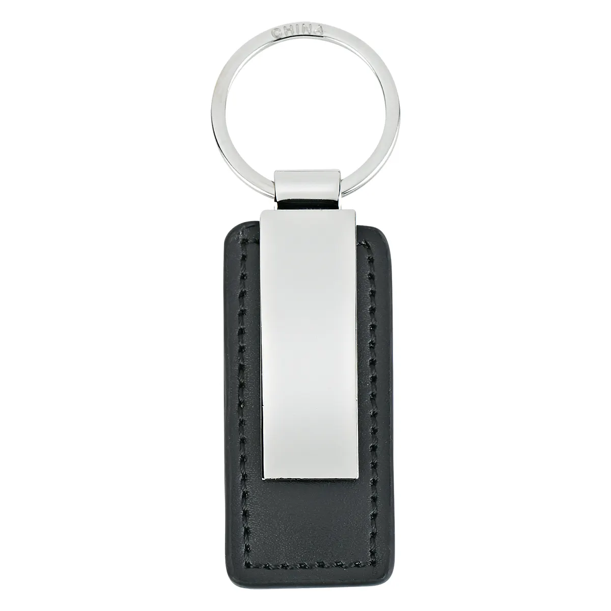 Porte-clés en cuir chromé, logo personnalisé, Art et artisanat, étiquette de voiture, chaîne en cuir, rond