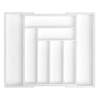 Organisateur de tiroir de cuisine extensible de haute qualité à 8 compartiments et 2 dimensions réglables, plateau à couverts en bambou