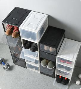 Boîtes de rangement empilables en plastique transparent, organiseur de tiroir à ouverture frontale, boîte à chaussures en acrylique - Product Image 3