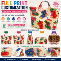 Sac fourre-tout de Noël personnalisé entièrement imprimé, imperméable et réutilisable, avec motif chaussette de Noël, idéal pour offrir en cadeau