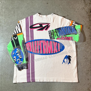 <span class=keywords><strong>T</strong></span>-<span class=keywords><strong>shirt</strong></span> da uomo personalizzata streetwear pesante con stampa grafica, vestibilità ampia e oversize, a manica lunga, stile <span class=keywords><strong>motociclista</strong></span>/ciclismo/motocross - Product Image 2