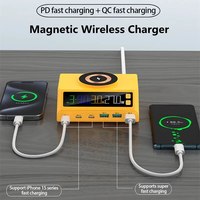 Station de charge de bureau 6 ports USB C PD, chargeur rapide, 3 ports USB C, 3 ports USB A QC, chargeur sans fil, écran LED