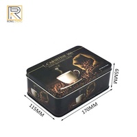 Boîte de rangement en fer blanc rectangulaire personnalisée par le fabricant, imprimée, pour cadeaux, bonbons, chocolats, emballage, conteneur pour grains de café