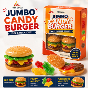 Fábrica personalizada Super Cute Jumbo Gummy Hamburger Gummy Candy Hamburguesa única y comestible + Papas fritas + Hot Dog + Donut Sweets - Product Image 4
