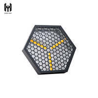 Lot de 3 projecteurs rétro dorés 60W avec 48 LED RGB 3W à intensité variable linéairement, contrôle DMX512, éclairage d'effet auxiliaire de scène IP20