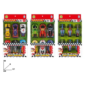 Ensemble de voitures miniatures de course rapides en métal moulé sous pression, 3 pièces, 17x4x30cm, échelle 1:64, à rétrofriction, pour enfants de 3 ans et plus - Product Image 2