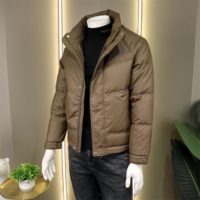 Veste matelassée pour homme, col montant, coupe-vent, veste d'hiver, coupe ajustée, fermeture éclair intégrale, vêtements d'extérieur pour homme