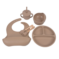 Coffret d'alimentation pour bébé en silicone sans BPA et non toxique CPC CE, ensemble de sevrage pour bébé, vaisselle pour tout-petits, assiettes et ustensiles pour enfants