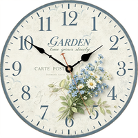 Horloge murale de 25 mm d'épaisseur, design contemporain, style antique, mouvement à quartz chinois, couleur chocolat, cadre en tissu sur mesure