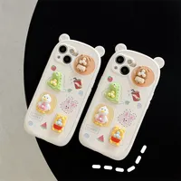 Nouveau dessin animé mignon fille Animal étui de téléphone pour iPhone 13 12 11Por Max 7 8 Plus XS XR objectif étui tout compris