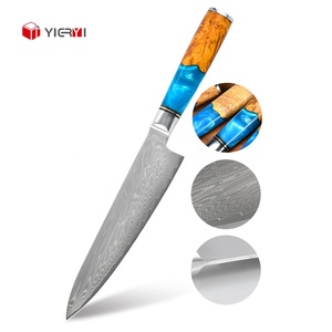 Juego de Cuchillos de Cocina de Acero Damasco con Núcleo de Acero al Carbono VG10 Profesional de Alta Calidad, Mango de Resina OEM, Juego de Cuchillos de Chef y Pelador - Product Image 6