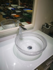 Lavabo de Vidrio de Diseño Italiano, Lavabo de Baño de Cristal - Product Image 2