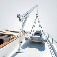 Grue de quai en aluminium de 400 kg à opérateur unique avec accessoires en acier inoxydable pour le lancement de bateaux en eau salée en marina