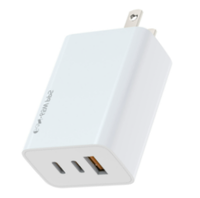 Chargeur GaN 65W Prise US 2 USB C 1 USB a Adaptateur de charge rapide pour téléphone portable Ordinateur portable