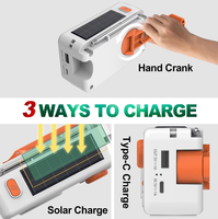 Solarbetriebenes FM-Radio 2000mAh Powerbank mit LED-Taschenlampe Tragbares Notladegerät für Outdoor-Camping