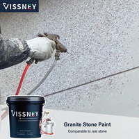 Vissney Revêtement Texturé Effet Fausse Pierre de Qualité Professionnelle pour Mur Extérieur, Peinture d'Imitation Granit