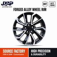 Jantes en alliage forgé JXAP 15 16 17 18 4x100 5x114.3 Noir brillant avec face usinée, compatibles avec Toyota Corolla Yaris Passo