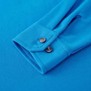 Alta calidad a granel Etiqueta de seda de hielo contraste Color manga completa para hombres Stand Collar Polo camisa manga larga T-shi - Product Image 4