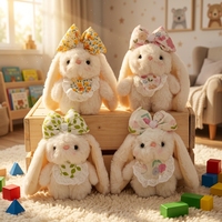 Porte-clés en peluche lapin mignon avec nœud et mini jupe florale Kawaii, jouet animal en peluche moelleux, pendentif, breloque de sac, porte-clés