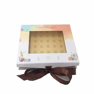 Luxury Vintage Book-Shape Handmade Cardboard Paper Box Custom Pattern for Cookies Chocolate Wedding Candy Gifts with Ribbon
