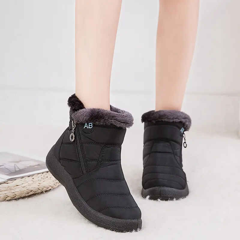 Botas de neve impermeáveis, botas de inverno baratos para mulheres, casuais, leves, quentes, fofas