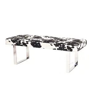 Custom bed end stool bench ottoman with stainless steel legs