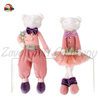Zaves 32CM Rose Gentleman Ours En Peluche Poupée Mignon Sans Yeux Gentleman pour Enfants Couples Personnalisable Apaisant Saint Valentin Cadeau