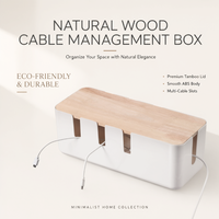 Boîte de rangement pour câbles en bois avec cadre en bambou, ABS, vente en gros, export