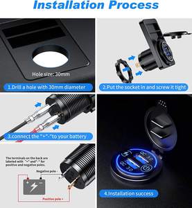 Quick Charge 3.0 Dual-<span class=keywords><strong>USB</strong></span>-Ladebuchse 36W <span class=keywords><strong>USB</strong></span>-Anschluss Schnellladung mit Touch-Schalter & Blauer LED für 12V/24V Auto Boot Marine ATV - Product Image 4