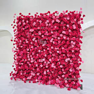 Panel de Fondo de Pared de Flores Artificiales de Seda, Estilo Rústico, con Orquídeas Rosadas y Peonías, para Decoración de Bodas - Product Image 2
