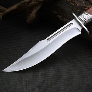 Couteau de chasse à lame fixe en acier inoxydable personnalisé OEM, manche en bois de santal, couteau de survie durable pour l'extérieur - Product Image 3