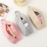 Sac de rangement pliable portable MIXWARES en tissu lavé - Organisateur de voyage étanche pour articles de toilette, Organisateur de rangement multi-usages pour la maison