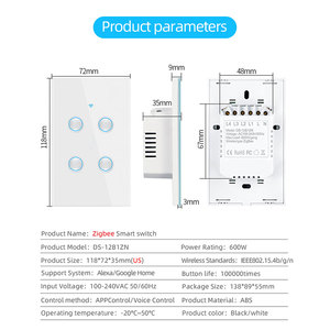 Ledeast DS-12B1ZN thông minh chuyển đổi ánh sáng tuya ứng dụng cần dây trung tính chúng tôi tiêu chuẩn ZigBee lõm Nút chuyển đổi - Product Image 5