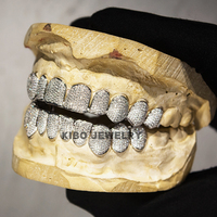Grillz en moissanite de haute qualité, sur mesure, sertissage invisible, couleur D, taille princesse, VVS, plaqué argent, or 18 carats