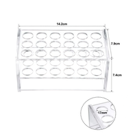 Support de présentation moderne et écologique en acrylique transparent personnalisé pour 18 tubes à essai de 10 ml